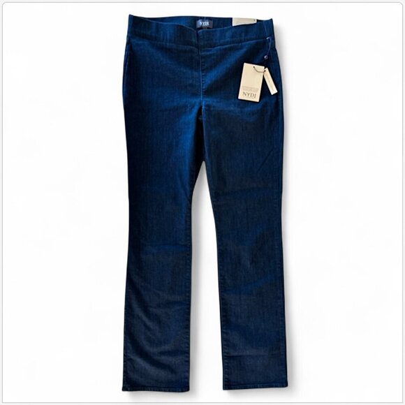 NYDJ Pull On Marilyn Straight Leg Stretch Jeans in Rinse Dark Wash New NWT 8 - Picture 4 of 6